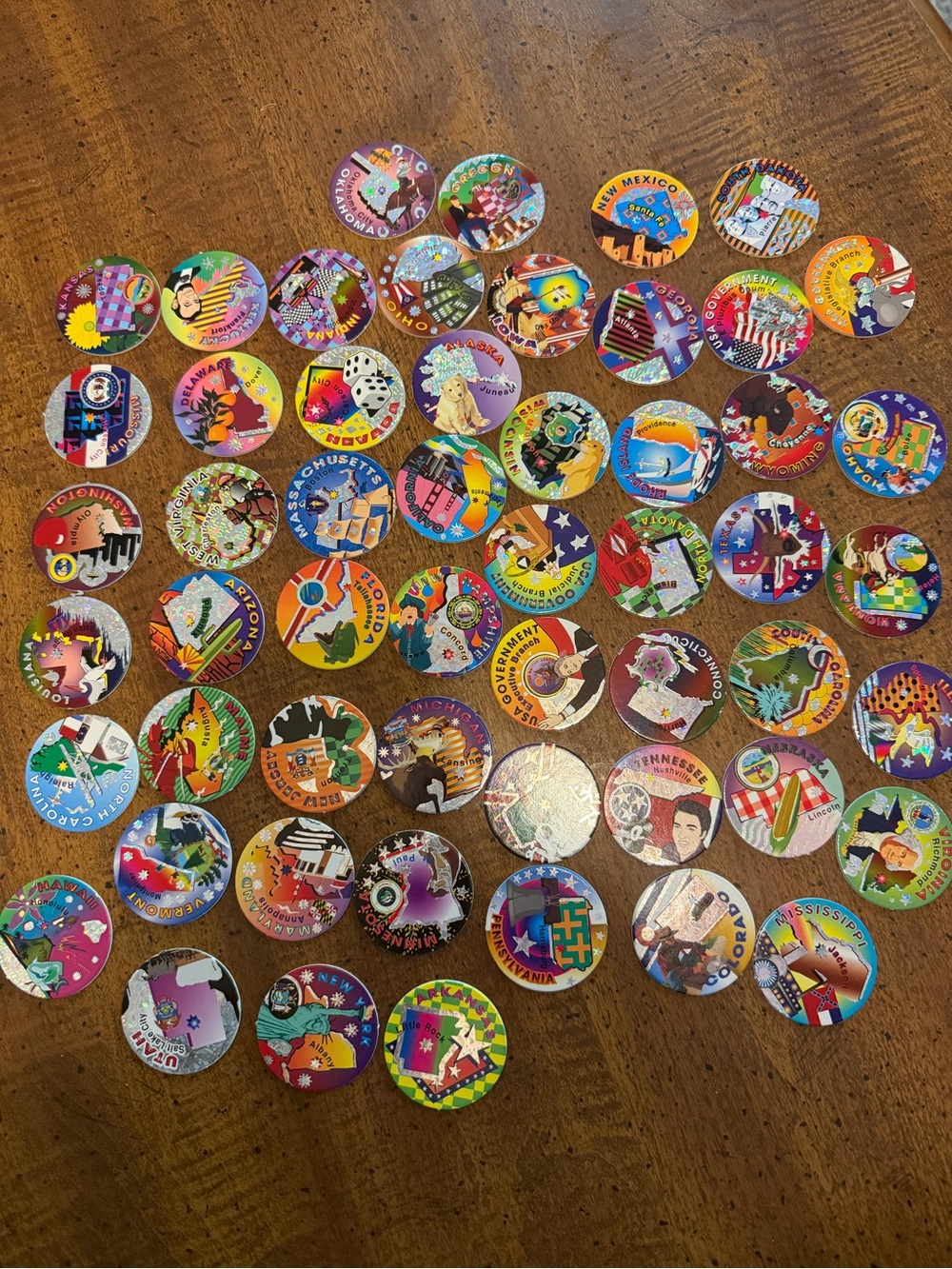 Vintage 90’s POGS- 50 states and 4 branches of government
